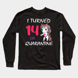 I Turned 14 in quarantine Cute Unicorn Long Sleeve T-Shirt